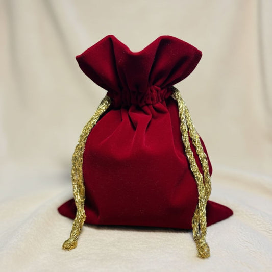 Samt Geschenkbeutel Bordeauxrot für Adventskalender 