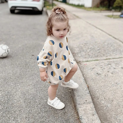 Baby Strampler mit Ballon-Muster in beige
