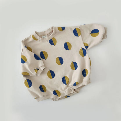 Baby Strampler mit Ballon-Muster in beige