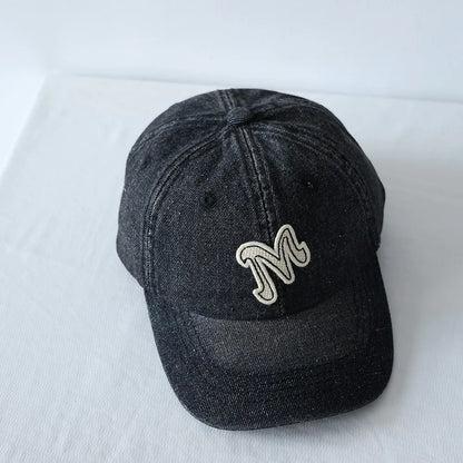 Denim Baseball Kappe für Mädchen und Junge in schwarz