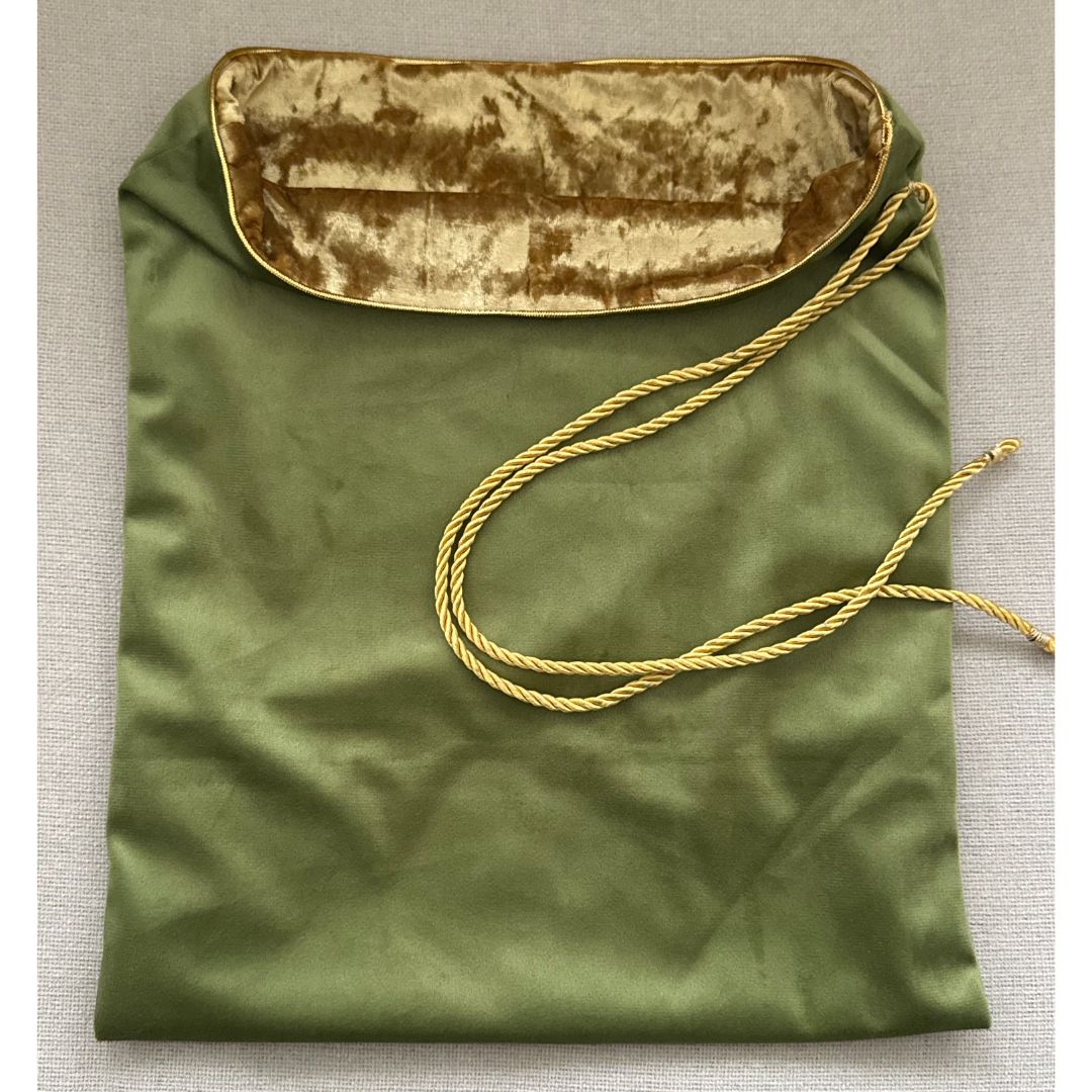 Nachhaltiger Geschenkbeutel Stoff grün - Handgefertigter Geschenkbeutel Weihnachten aus edlem Samt