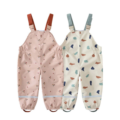 Kinder Regenhose in rosa und beige