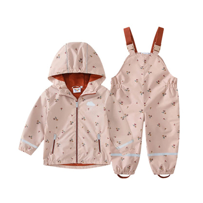 Kinder Regenjacke und Regenhose in rosa
