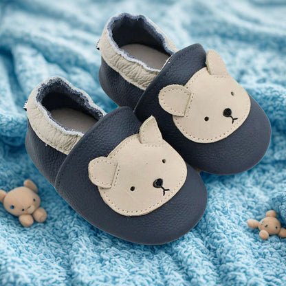 Weiche Leder-Krabbelschuhe Blauer Baer