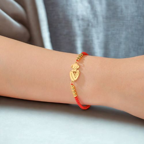 Mutter Kind Armband vergoldeter Edelstahl drei Farben verstellbar