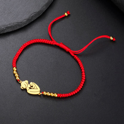 Mutter und Kind Armband in rot