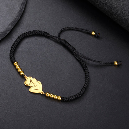 Mutter und Kind Armband in schwarz