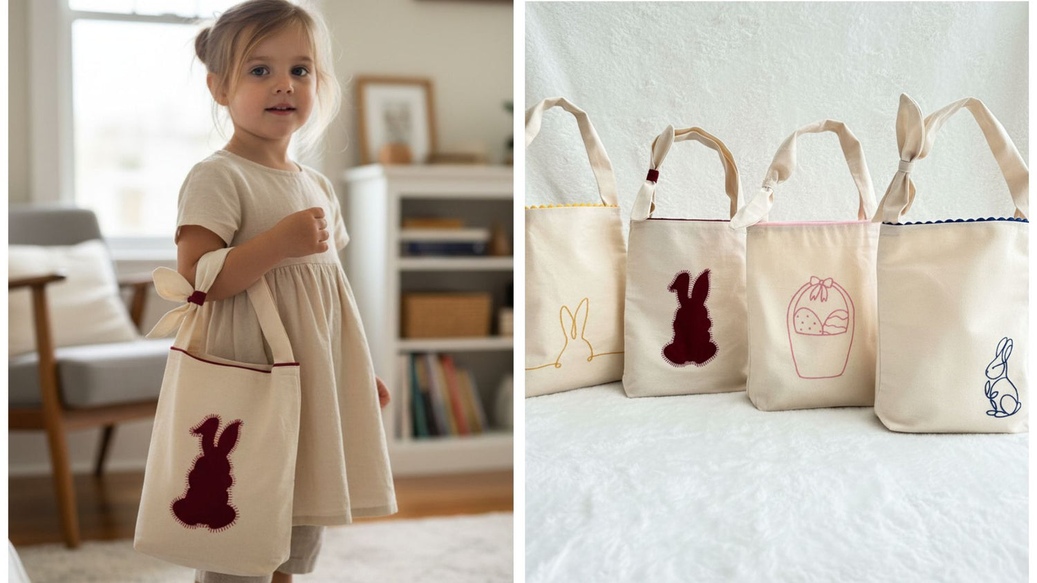 handgemachte Ostertasche rot wiederverwendbar Ostereiersuche