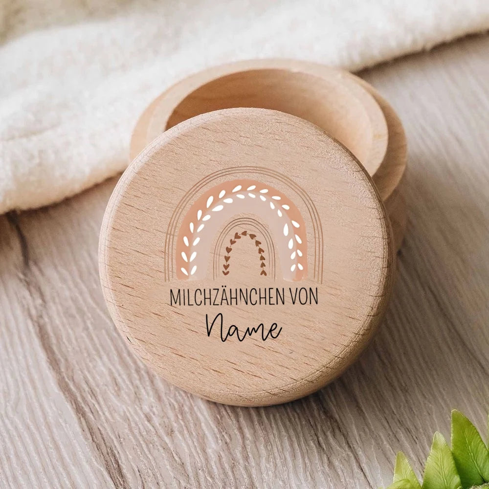 Personalisierte Milchzahndose aus Holz Design1.2