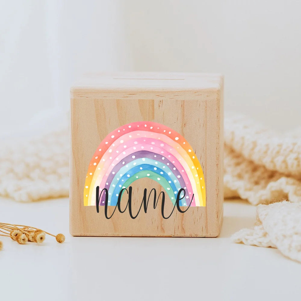 Personalisierte Spardose aus holz