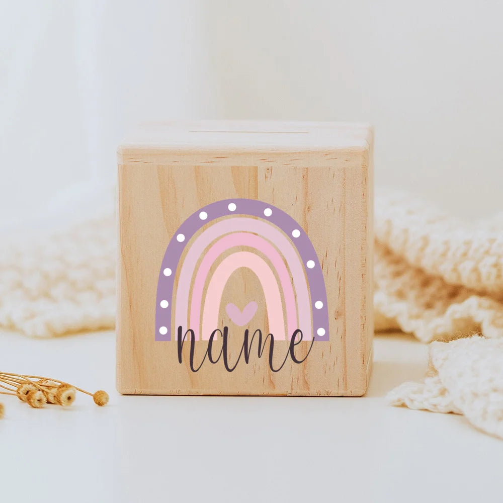 Personalisierte Spardose aus holz