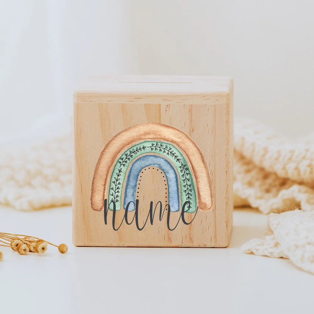 Personalisierte Spardose aus holz