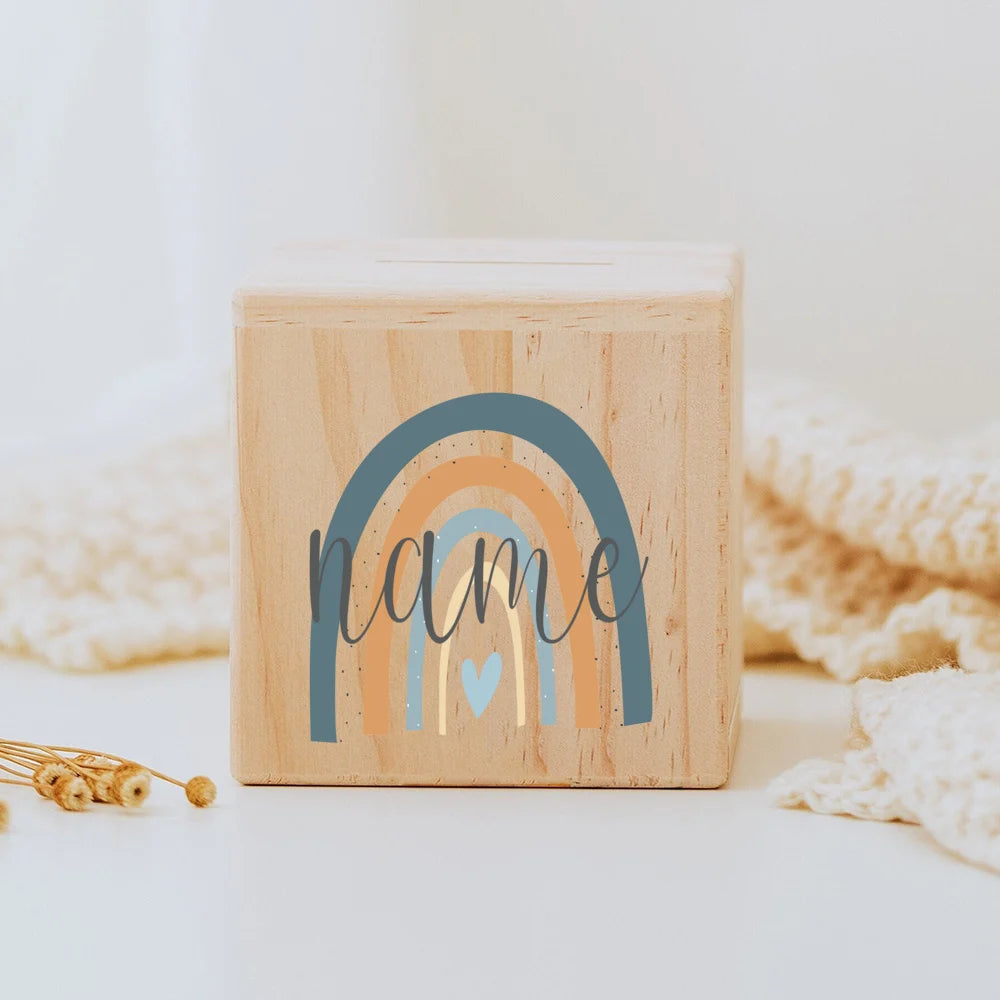 Personalisierte Spardose aus holz