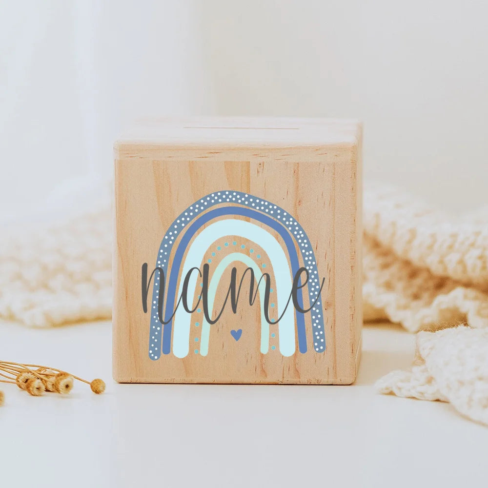 Personalisierte Spardose aus holz