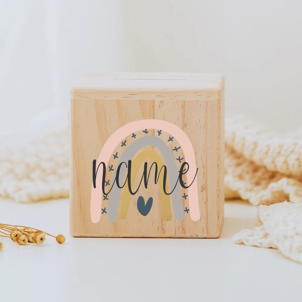 Personalisierte Spardose aus holz