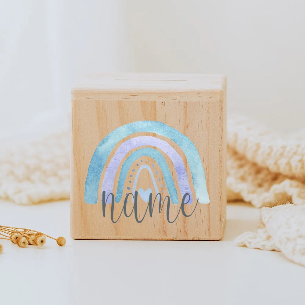 Personalisierte Spardose aus holz