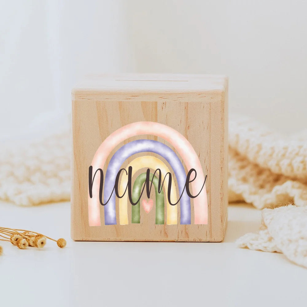Personalisierte Spardose aus holz