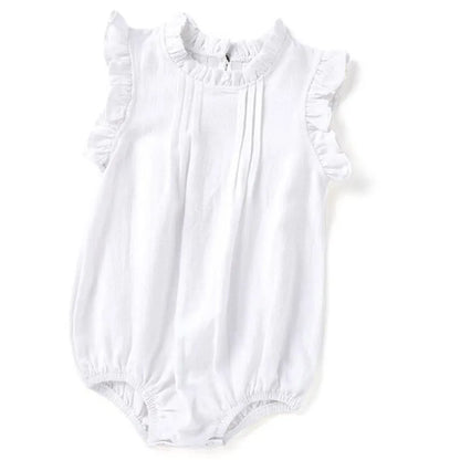 Retro Leinen Romper in weiß