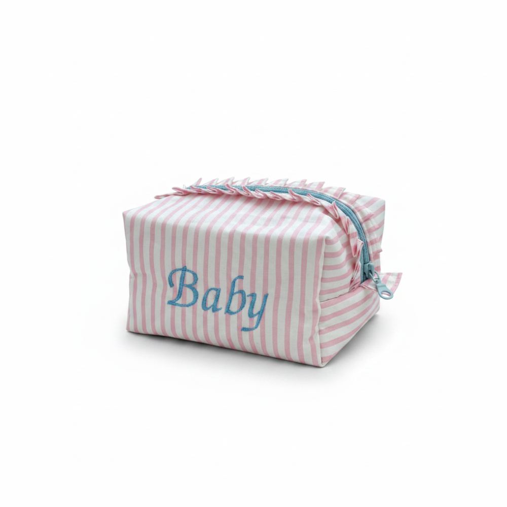 Kulturbeutel gestreift rosa - Baby