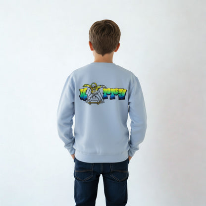 Kinder-Sweatshirt mit Graffiti-Skateboarder Rückansicht - Kinderkleidung