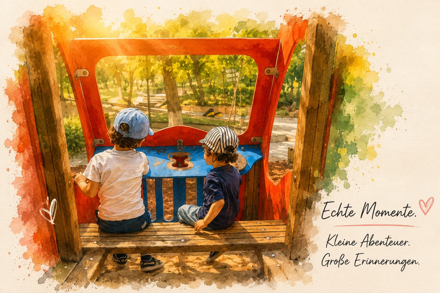 Zwei spielende Kinder – Inspiration für handgemachte Kindergeschenke von Kiddoskiste