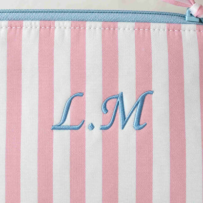 gestreifte  Personalisiertes Täschchen rosa
