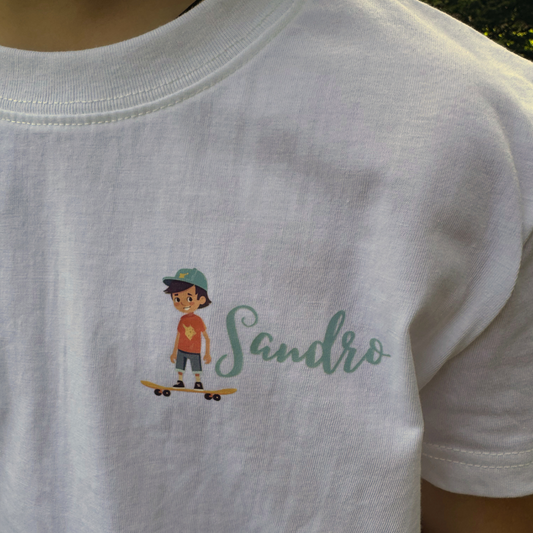 weisse T-shirt mit Schrift Sandro